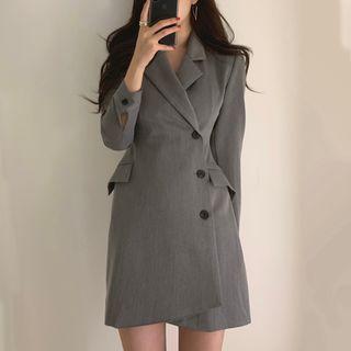 Asymmetrical Mini Sheath Blazer Dress