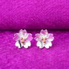Floral Stud Earring 1 Pair - Stud Earrings - Silver - One Size