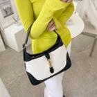 Two-tone Zip Hobo Bag Ivory - One Size