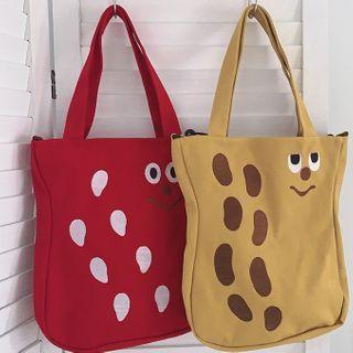 Cartoon Embroidered Crossbody Tote Bag