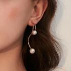 Faux Pearl Dangle Earring 1 Pair - 925 Silver - One Size