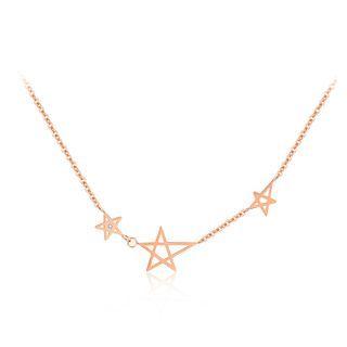 Simple And Fashion Plated Rose Gold 316l Stainless Steel Star Necklace Rose Gold - One Size