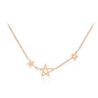 Simple And Fashion Plated Rose Gold 316l Stainless Steel Star Necklace Rose Gold - One Size