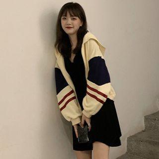 Hooded Zip Jacket / Strappy A-line Dress