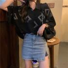 Printed Short Sleeve Loose Shirt