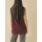 U-neck Slit-side Stripe Tank Top