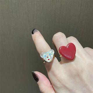 Heart / Bear Resin Alloy Ring
