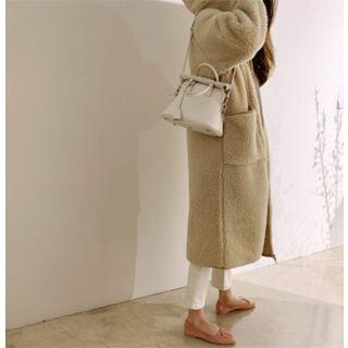 Zip-up Hooded Faux-fur Jacket