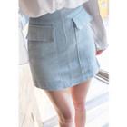 Flap-pocket A-line Mini Skirt