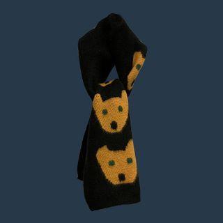 Fox Print Scarf Black - One Size