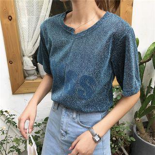 Glitter Loose-fit Short-sleeve T-shirt