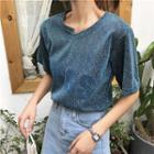 Glitter Loose-fit Short-sleeve T-shirt