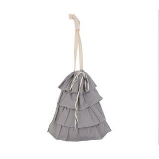 Drawstring Ruffle-tiered Cotton Shopper Bag