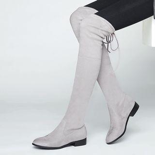 Low Heel Over The Knee Boots