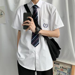 Couple Matching Short-sleeve Tie-neck Shirt