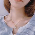 Apple Pendant Stainless Steel Necklace 071 - Necklace - Gold - One Size