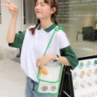 Carrot Brooch Fishnet Crossbody Bag
