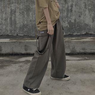 Straight-fit Letter Print Cargo Pants