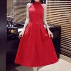 Halter A-line Maxi Evening Gown