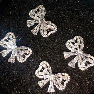 Faux Crystal Bow Earring As Shown In Figure - One Size
