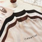 Long-sleeve Embroidered Letter Knit Top