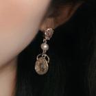 Non-matching Faux Crystal Faux Pearl Dangle Earring 1 Pair - 0727a - Gold - One Size