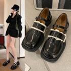 Lace Panel Platform Mary Jane Shoes
