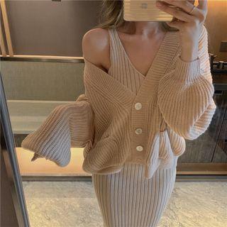 Knit Strappy Dress / Cardigan
