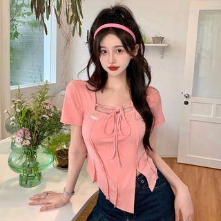Square Neck Irregular T-shirt