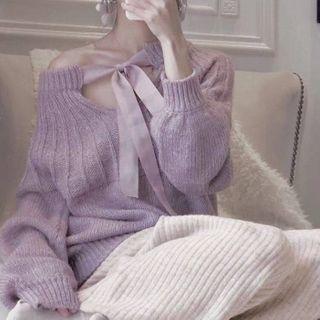 Ribbon Sweater / Wide-leg Pants / Set