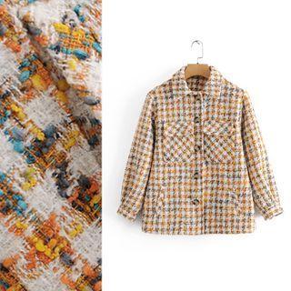 Gingham Tweed Lapel Jacket
