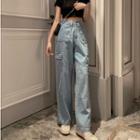 High-waist Loose-fit Cargo Jeans
