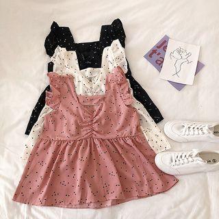 Dot Frilled Sleeveless Top