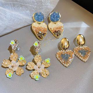 Flower / Heart Faux Crystal Alloy Dangle Earring