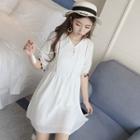 Tasseled Elbow-sleeve A-line Dress