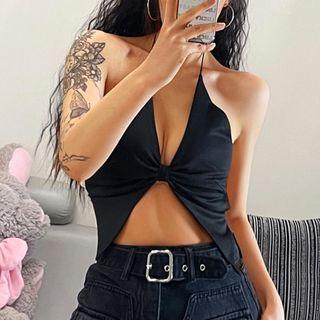 Halter Tie-back Cropped Camisole Top