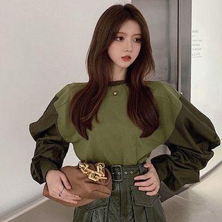 Long Sleeve Color Contrast Sweatshirt