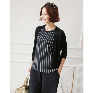Dip-back Open-front Cardigan