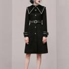 Wide-collar A-line Shirtdress