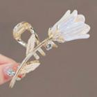 Flower Hair Claw Ly2668 - Gold & White - One Size