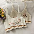 Embroidered Croset Crop Tank Top