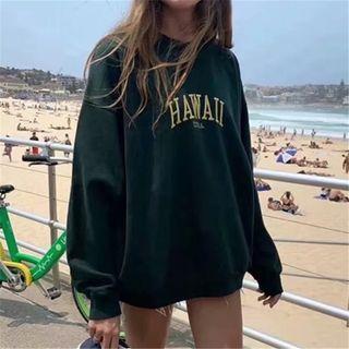 Lettering Long-sleeve Loose Fit Sweatshirt