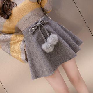 Pom Pom Accent Mini A-line Skort