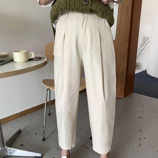 High-waist Plain Wide-leg Harem Pants