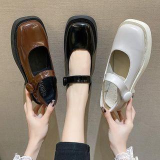 Patent Block-heel Mary Jane Shoes