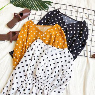 Polka Dot Smocked Blouse