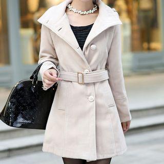 Woolen Coat With Belt