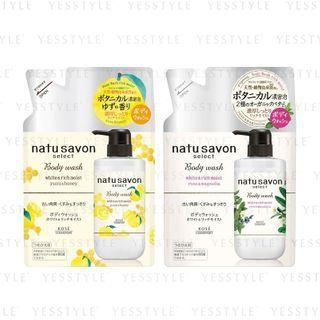 Kose - Natu Savon Select Body Wash White & Rich Moist Refill 360ml - 2 Types
