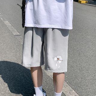Flower Print Loose Fit Shorts