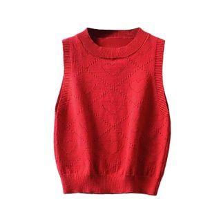 Plain Cropped Sweater Vest